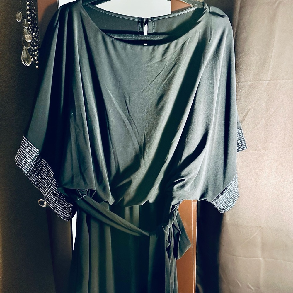 Jessica Howard Black Drape Dress Size 14 - Cocktail Dress
